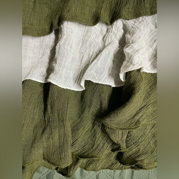 THE PYRAMID COLLECTION "Pixie" Layered Olive Sundress, size XS, LIKE NEW - Picture 5 of 11